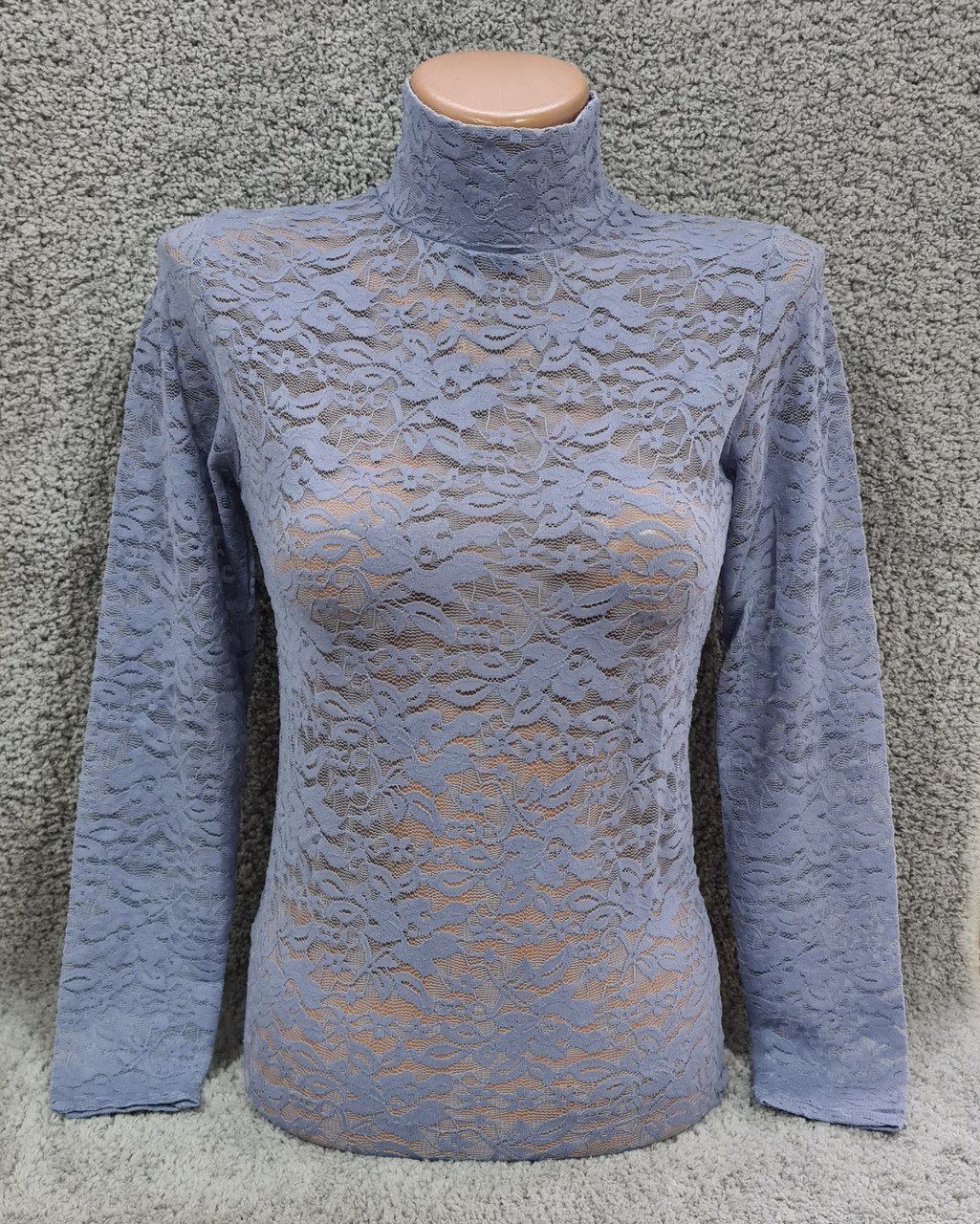 Водолазка (гольф) жіночий гіпюровий сірий