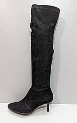 STTOPA демі. Висота 56 см. Розміри 42-28 см. Чоботи великих розмірів шкіряні стрейч. Каблук 6 см. 418-3644-6 Чорні