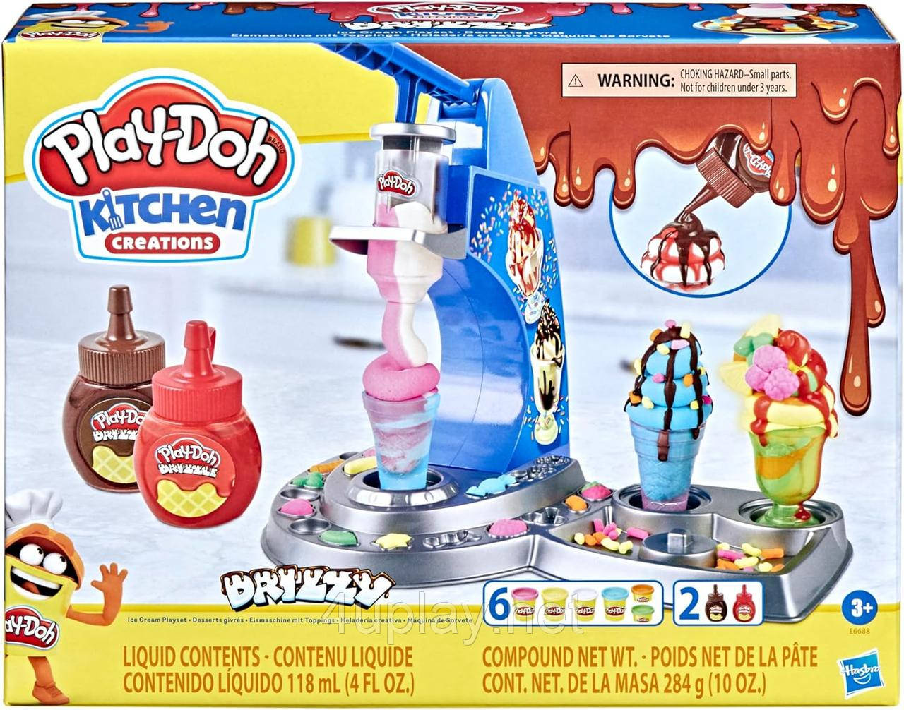 Ігровий набір Плей До для ліплення тісто Морозиво з глазур'ю Оригінал Play-Doh Kitchen Creations Drizzy Ice Cream
