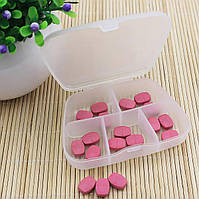 Карманная таблетница на 5 ячеек Прозрачный, органайзер для лекарств, мелочей | органайзер для ліків (SH)