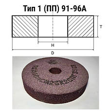 Круги шліфувальні Тип1 (ПП) 33А, 91А, 92А, 95А, 96А з електрокорунду хром-титаністого рожеві