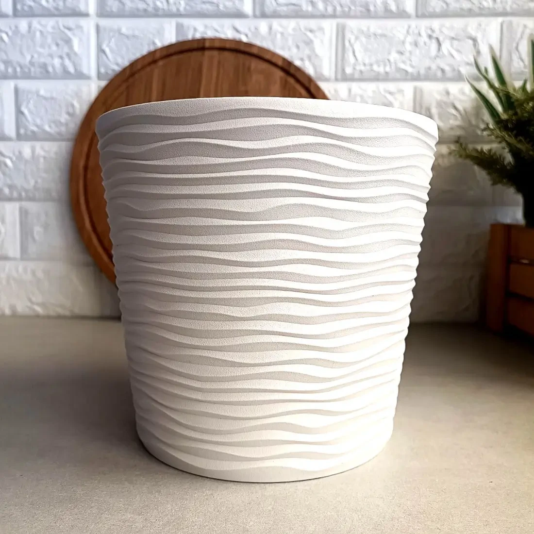 Квітковий вазон з водостічною вставкою 1.6 л Біла Троянда, Фьюжн Алеана