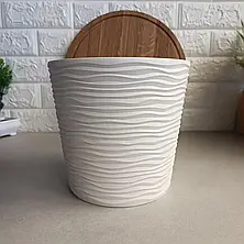 Квітковий вазон з водостічною вставкою 1.6 л Біла Троянда, Фьюжн Алеана, фото 2