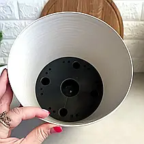 Квітковий вазон з водостічною вставкою 1.6 л Біла Троянда, Фьюжн Алеана, фото 4