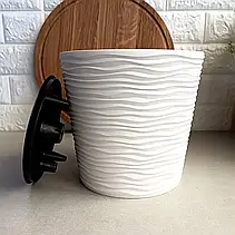 Квітковий вазон з водостічною вставкою 1.6 л Біла Троянда, Фьюжн Алеана, фото 5