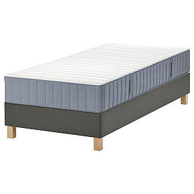 Континентальне ліжко, фірма Валеваг/світло-синій темно-сірий, 90х200 см LYNGOR (395.518.16) IKEA