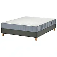 Континентальная кровать, фирма Валеваг/светло-синий темно-серый, 140х200 см LYNGOR (495.518.06) IKEA