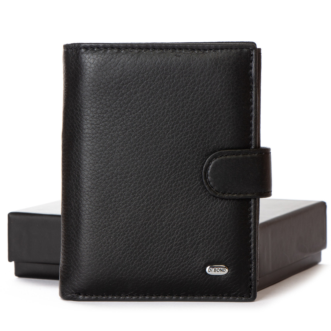 Чоловіче шкіряне портмоне DR. BOND MS-14 black.Купити чоловічі гаманці гуртом/роздріб в Україні.