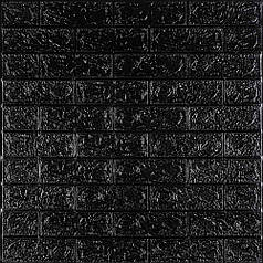 Декоративна 3D панель самоклейка під цеглу Чорний 700х770х5мм (019-5) SW-00000151