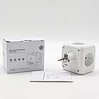 Мережевий адаптер трійник на 7 роз'ємів 4000Вт, Білий / Електричний розгалужувач в розетку / Мережевий фільтр, фото 10