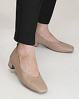 Туфли на низком каблуке Berkonty 920961 36 бежевые кожа