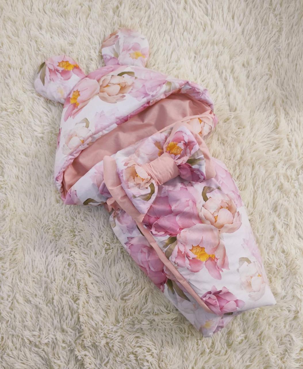 Дитячий демісезонний конверт на виписку Міккі конверт-ковдра ошатний конверт на виписку ВЕСНА ОСІНЬ