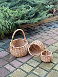 Набір плетених  корзин з цільної лози. Арт: 1026, фото 6