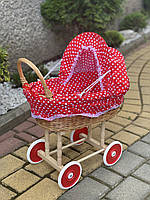 Плетеная коляска для кукол из лозы. Арт: 2055