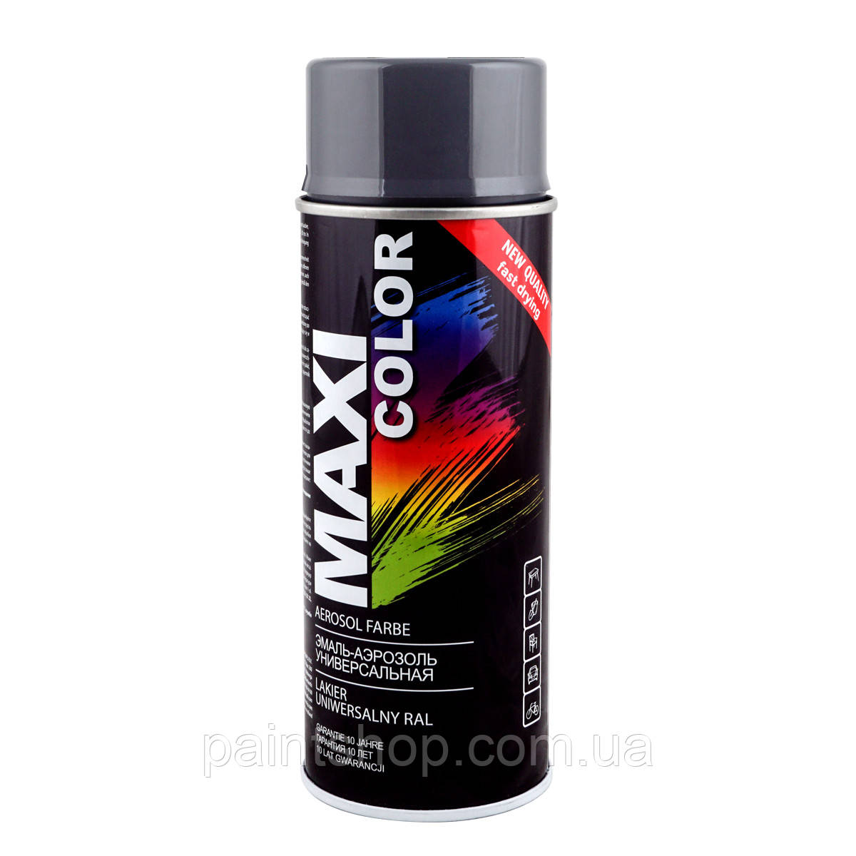 Емаль аерозольна універсальна Maxi Color RAL 7016 Сірий антрацит 400 мл