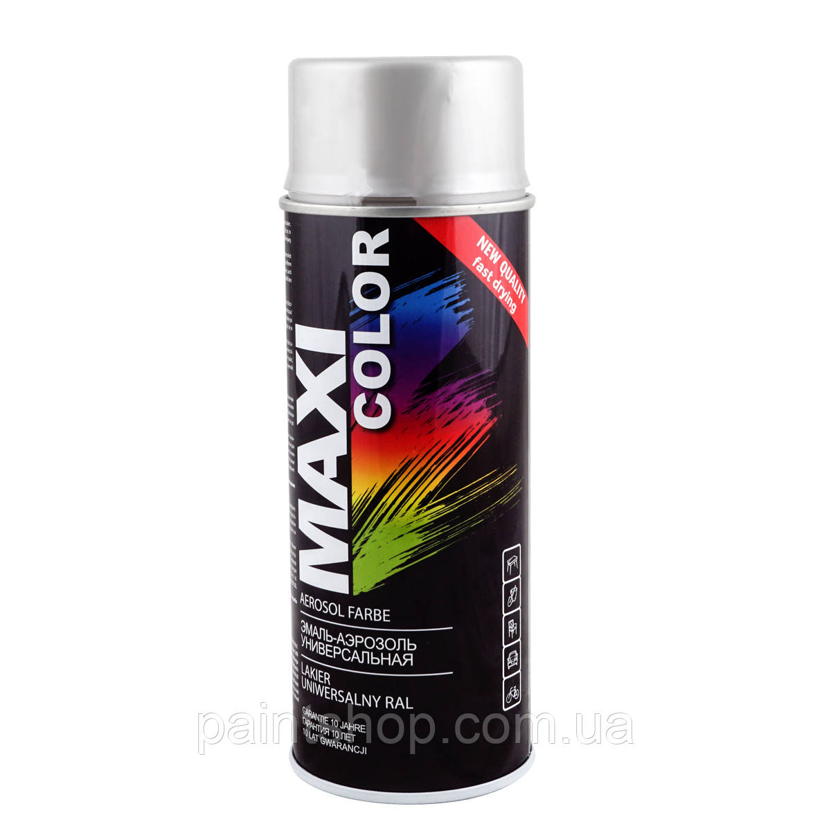 Емаль аерозольна універсальна Maxi Color RAL 9006 Алюмініево-білий 400 мл
