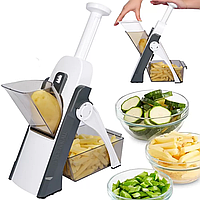 Мультислайсер тёрка для овощей Brava Spring Slicer / Овощерезка ручная / Кухонный слайсер для овощей