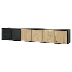 Полиця настінна, шпон чорний/дуб, 181х32 см BOASTAD (005.070.18) IKEA