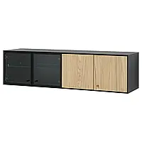 Полка настенная, шпон черный/дуб, 121x32 см BOASTAD (505.277.83) IKEA