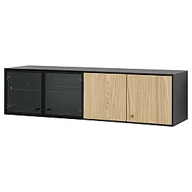 Полиця настінна, шпон чорний/дуб, 121x32 см BOASTAD (505.277.83) IKEA