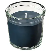 Ароматическая свеча в стакане, Ветивер и герань/черно-бирюзовый, 20 часов FRUKTSKOG (805.558.35) IKEA