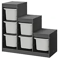 Книжный шкаф, серый/серый, 99x44x94 см TROFAST (595.268.59) IKEA