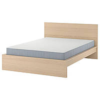 Кровать, дубовый шпон беленый/Вестерой жесткий, 140х200 см MALM (995.440.69) IKEA