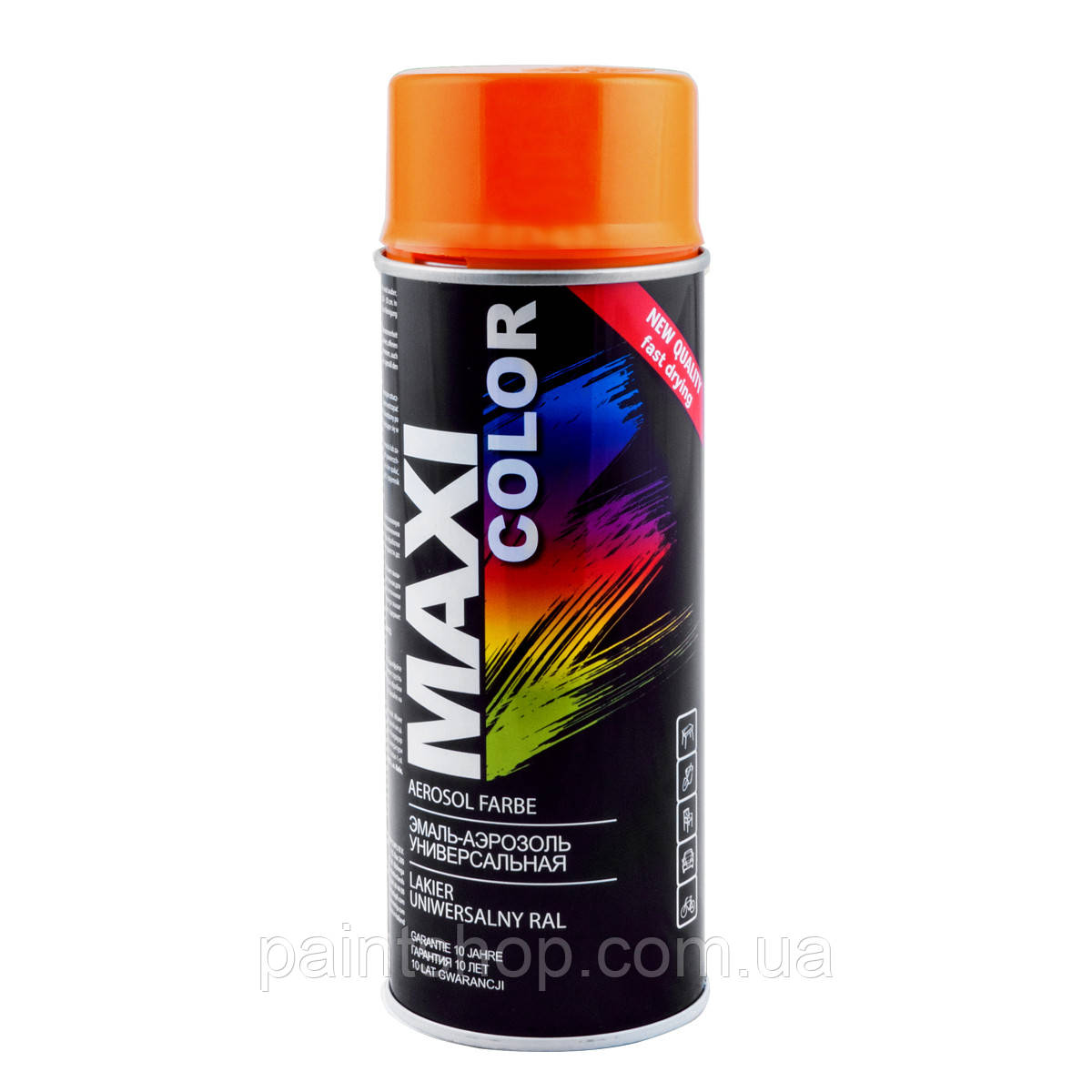 Емаль аерозольна універсальна Maxi Color RAL 2004 Помаранчевий 400 мл
