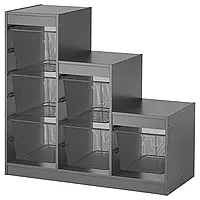 Стеллаж с контейнерами, серый/темно-серый, 99x44x94 см TROFAST (995.268.57) IKEA
