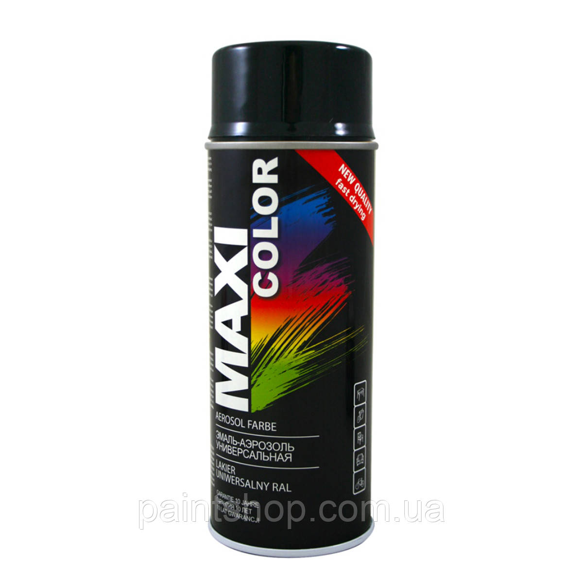Емаль аерозольна універсальна Maxi Color RAL 7021 Чорно-сірий 400 мл