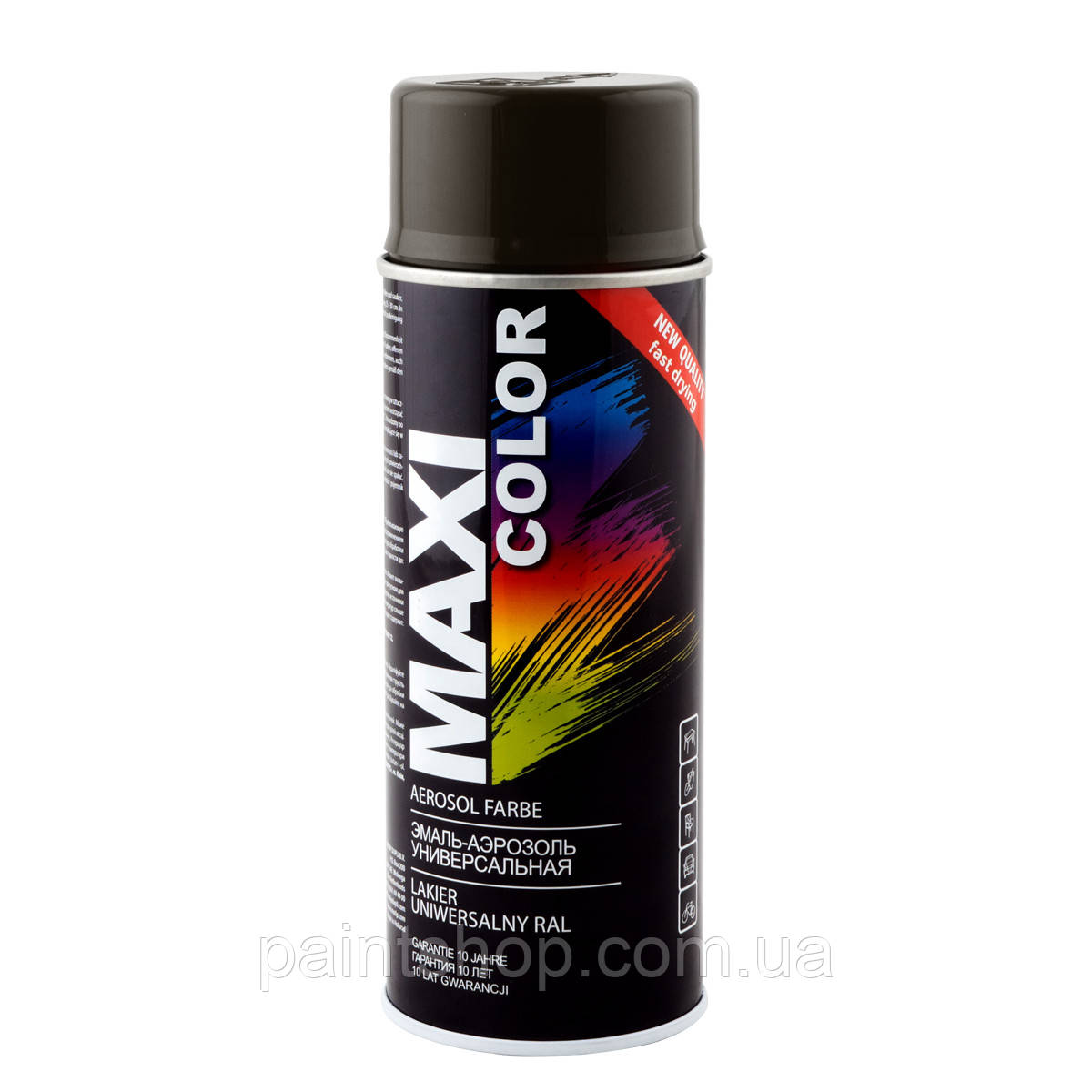 Емаль аерозольна універсальна Maxi Color RAL 8019 Сіро-коричневий 400 мл