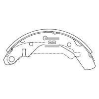 Колодки тормозные барабанные задние, комплект, арт.:SA086, Пр-во: Sangsin