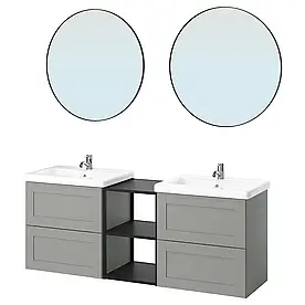 Ванна, каркас антрацит/сірий, 164x43x65 см ENHET (695.473.66) IKEA