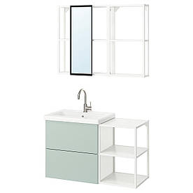Ванна, білий/блідо-сіро-зелений, 102x43x65 см ENHET (995.477.46) IKEA