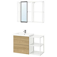 Ванная, белый/имитация дуб, 102х43х65 см ENHET (895.469.88) IKEA