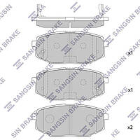 Тормозные колодки дисковые задние, комплект, арт.: SP1185, Пр-во: Sangsin