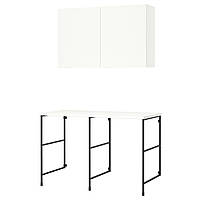 Стеллаж, антрацит/белый, 139x63,5x90,5 см ENHET (795.479.31) IKEA