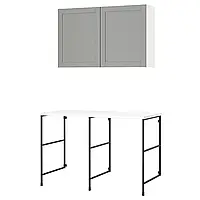 Стеллаж, антрацит/серая рамка, 139x63,5x90,5 см ENHET (395.480.32) IKEA