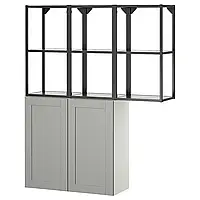 Стеллаж, антрацит/серая рамка, 120x32x150 см ENHET (295.479.76) IKEA