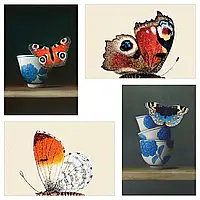 Художественная открытка, четыре бабочки, 10х15 см. YLLEVAD (705.680.51) IKEA