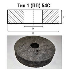 Круги шліфувальні Тип1 (ПП) 54С карбід кремнію чорний