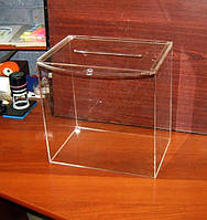 Ящик для сбора денег 300х200х300 из оргстекла 3 мм прозрачное