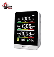 Детектор датчик якості повітря, сигналізатор газу CO2 TVOC HCHO з датчиком температури та вологості, аналізатор якості повітря