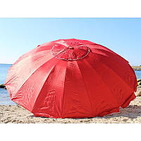 Зонт 3.5 м с ветровым клапаном и серебряным напылением Красный