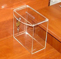 Ящик для пожертвований 200х103х200 Материал акрил 3мм прозрачное предусмотрено ушко для навесн