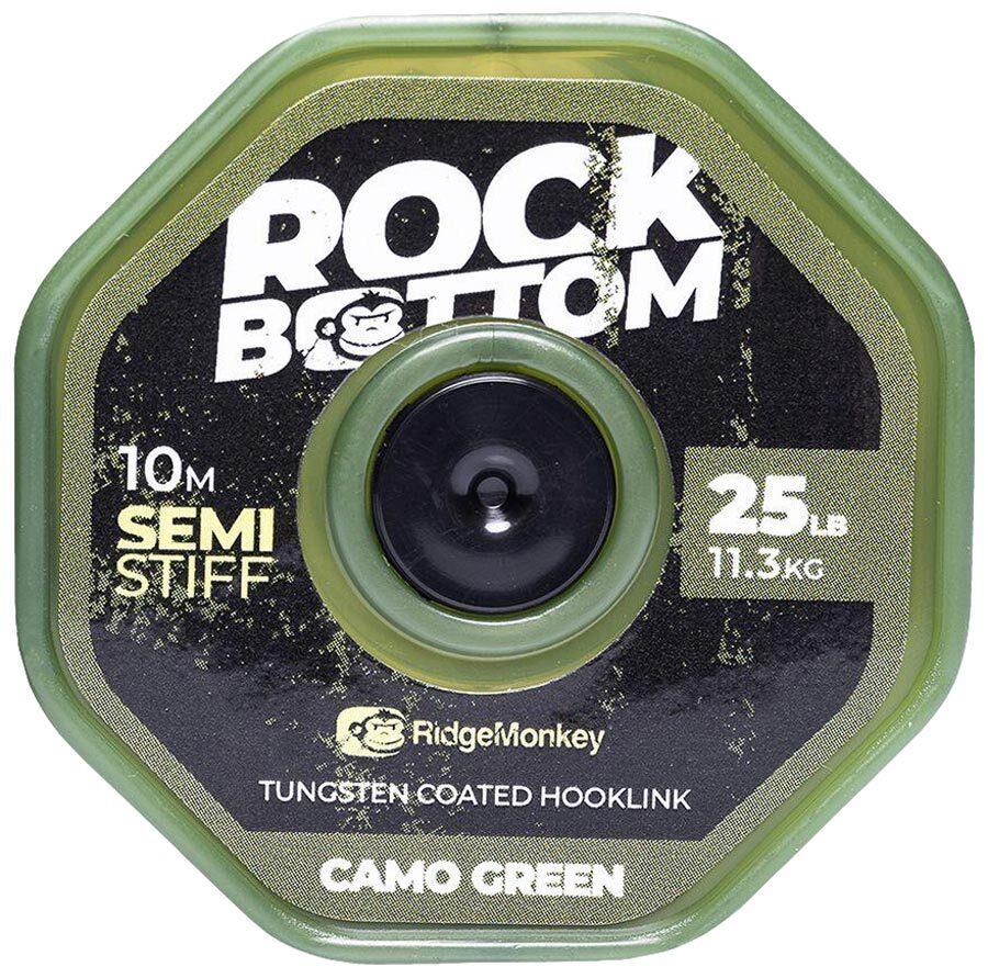 Поводковый материал RidgeMonkey Connexion Rock Bottom Tungsten Semi Stiff Coated Hooklink Camo Green 10m 25lb