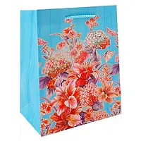Пакет подарочный бумажный Stenson TL00046-L Flowers3 31x42x12см