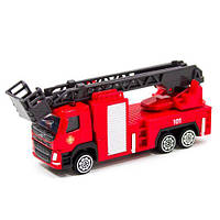 Металлическая машинка "Volvo Пожарная машина" (с краном) детская игрушка машинка