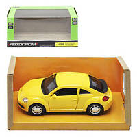 Машина металлическая "Volkswagen Beetle" из серии "Автопром" (желтая) детская игрушка машинка