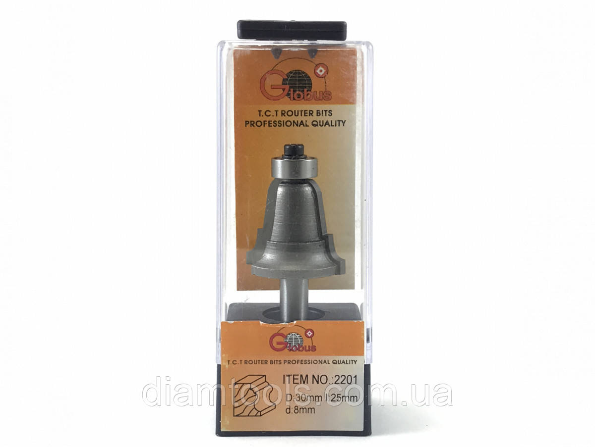 Фреза кромкова фігурна Глобус 2201 D30 d8 L65 h25
